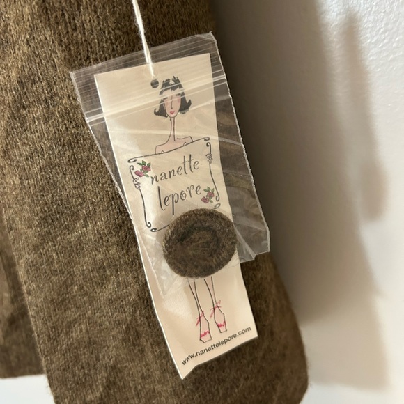 Nanette Lepore Brown Long Sleeve Dress XS NWT Virgin Wool Blend - Picture 4 of 8